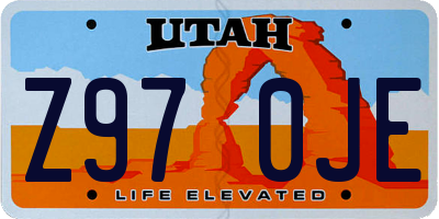 UT license plate Z970JE