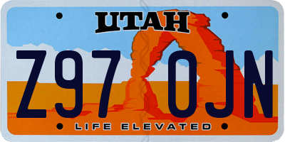 UT license plate Z970JN