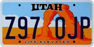 UT license plate Z970JP
