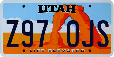 UT license plate Z970JS