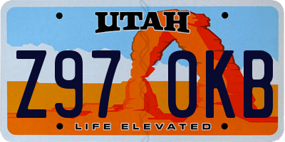 UT license plate Z970KB