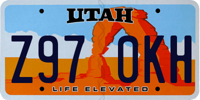 UT license plate Z970KH