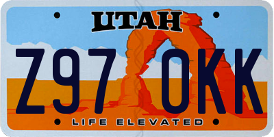 UT license plate Z970KK