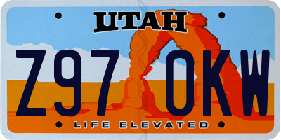 UT license plate Z970KW