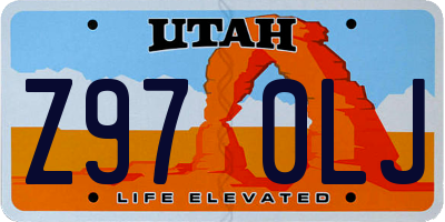 UT license plate Z970LJ