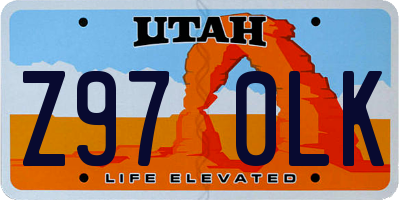 UT license plate Z970LK