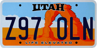 UT license plate Z970LN