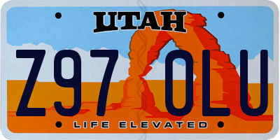 UT license plate Z970LU