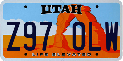 UT license plate Z970LW