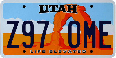 UT license plate Z970ME