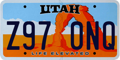 UT license plate Z970NQ