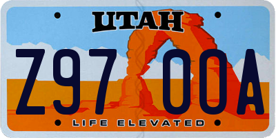 UT license plate Z970OA