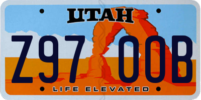 UT license plate Z970OB