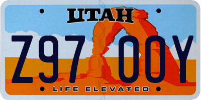 UT license plate Z970OY