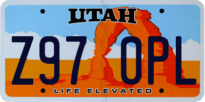 UT license plate Z970PL