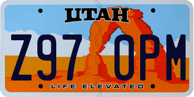 UT license plate Z970PM
