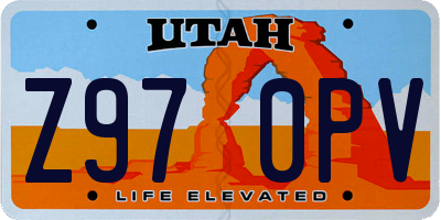 UT license plate Z970PV