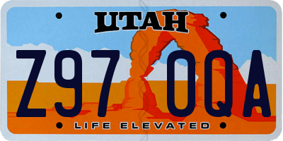 UT license plate Z970QA