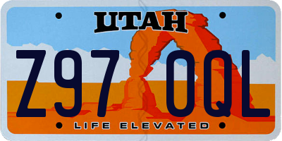 UT license plate Z970QL