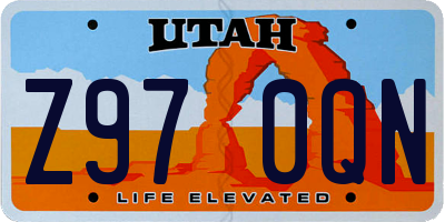 UT license plate Z970QN