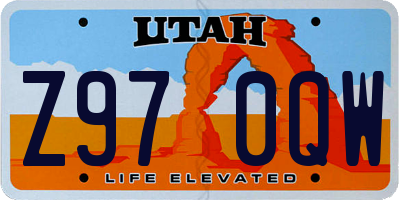 UT license plate Z970QW