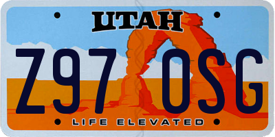 UT license plate Z970SG