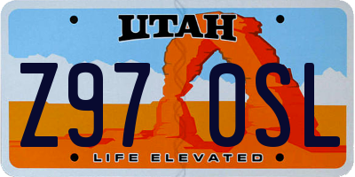 UT license plate Z970SL