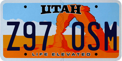 UT license plate Z970SM