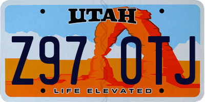 UT license plate Z970TJ