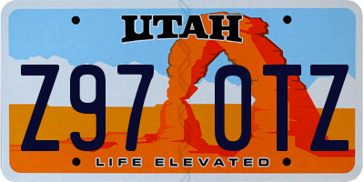 UT license plate Z970TZ