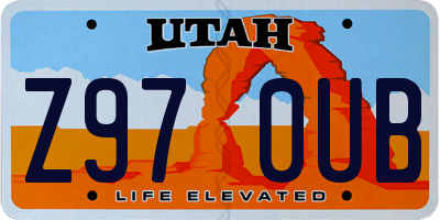 UT license plate Z970UB