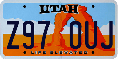 UT license plate Z970UJ
