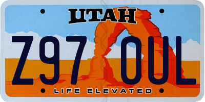 UT license plate Z970UL