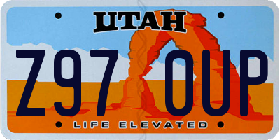 UT license plate Z970UP