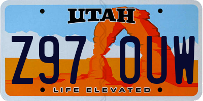 UT license plate Z970UW