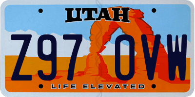 UT license plate Z970VW