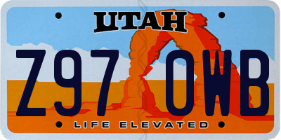 UT license plate Z970WB