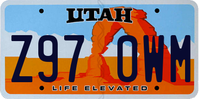 UT license plate Z970WM