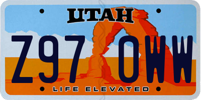 UT license plate Z970WW