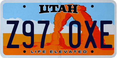 UT license plate Z970XE