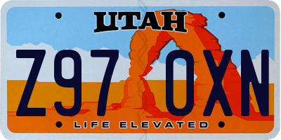 UT license plate Z970XN