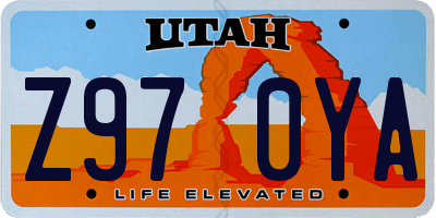 UT license plate Z970YA