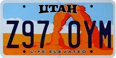 UT license plate Z970YM