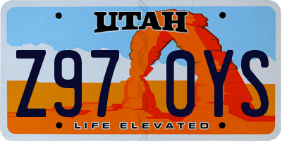 UT license plate Z970YS