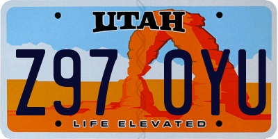 UT license plate Z970YU