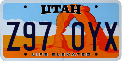UT license plate Z970YX