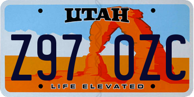 UT license plate Z970ZC