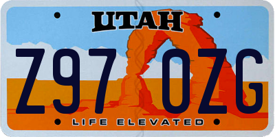 UT license plate Z970ZG