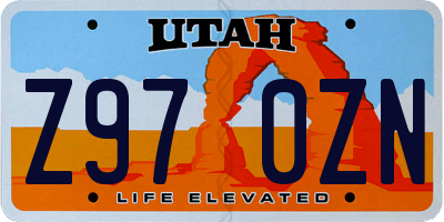UT license plate Z970ZN