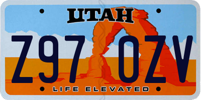 UT license plate Z970ZV